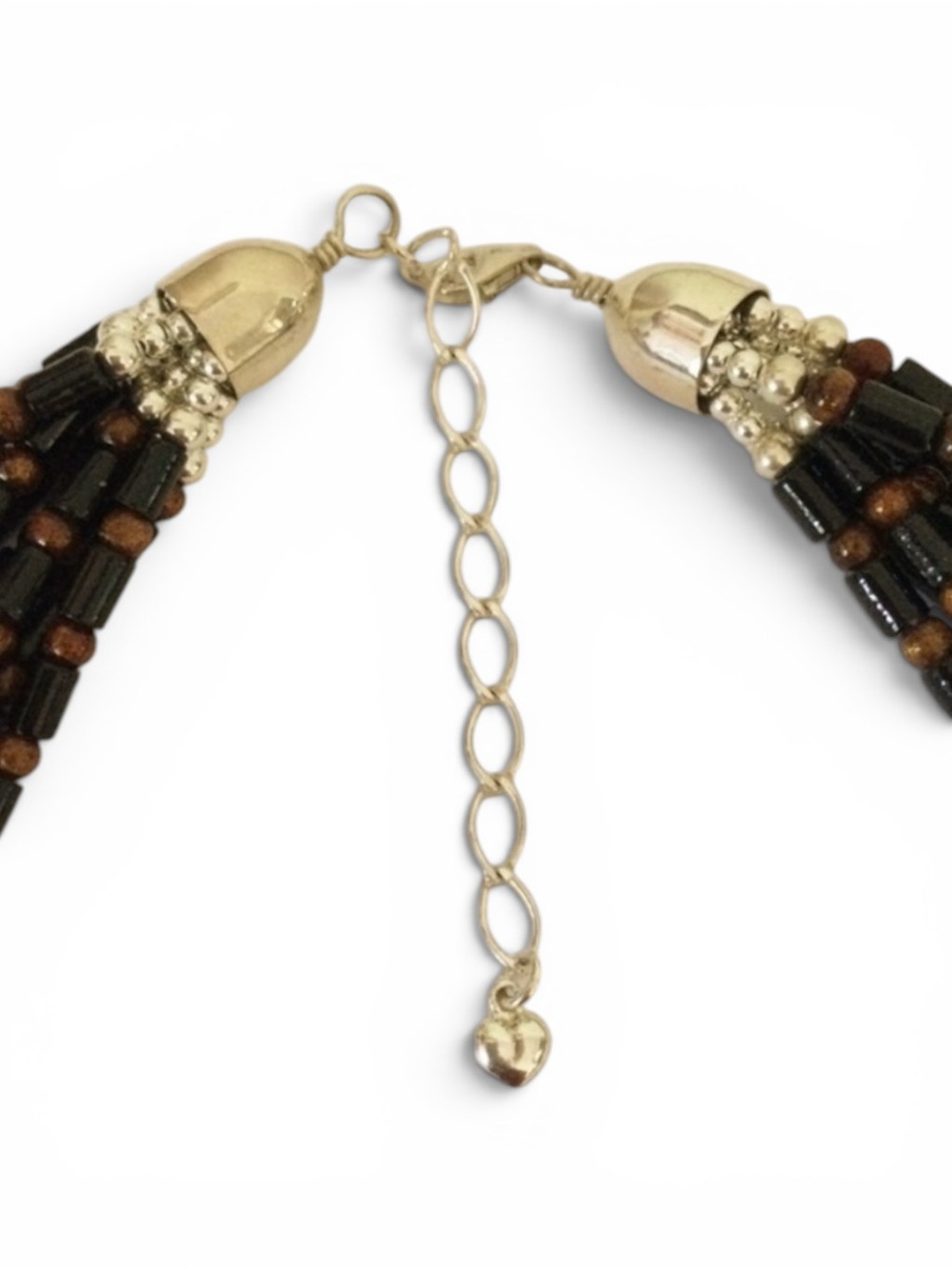 Jay King DTR 925 Sterling Silver Multi-Strand Black & Amber Beaded Necklace - Picture 13 of 15